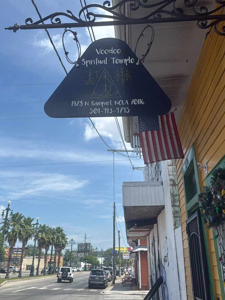 Outside of the Voodoo Spiritual Temple, located in the French Quarter